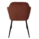 Lot de 4 fauteuils de table en velours côtelé coloris terracotta - AMORY