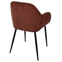 Lot de 4 fauteuils de table en velours côtelé coloris terracotta - AMORY