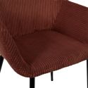 Lot de 4 fauteuils de table en velours côtelé coloris terracotta - AMORY