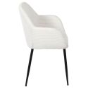 Lot de 4 fauteuils de table en velours côtelé coloris crème - AMORY