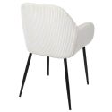 Lot de 4 fauteuils de table en velours côtelé coloris crème - AMORY