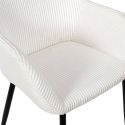 Lot de 4 fauteuils de table en velours côtelé coloris crème - AMORY
