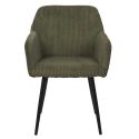 Lot de 4 fauteuils de table en velours côtelé coloris vert - AMORY