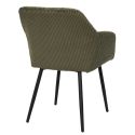 Lot de 4 fauteuils de table en velours côtelé coloris vert - AMORY
