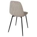 Lot de 4 chaises en velours côtelé coloris taupe - AMORY