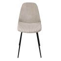 Lot de 6 chaises en velours côtelé coloris taupe - AMORY