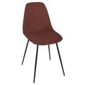 Lot de 4 chaises en velours côtelé coloris terracotta - AMORY