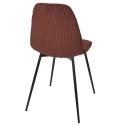Lot de 4 chaises en velours côtelé coloris terracotta - AMORY