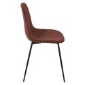 Lot de 6 chaises en velours côtelé coloris terracotta - AMORY