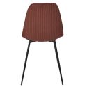 Lot de 6 chaises en velours côtelé coloris terracotta - AMORY