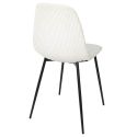 Lot de 6 chaises en velours côtelé coloris crème - AMORY