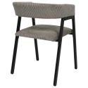 Lot de 4 fauteuils de table design en métal et velours côtelé coloris taupe - AMORY