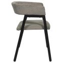 Lot de 4 fauteuils de table design en métal et velours côtelé coloris taupe - AMORY