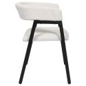 Lot de 4 fauteuils de table design en métal et velours côtelé coloris crème - AMORY