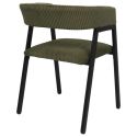 Lot de 4 fauteuils de table design en métal et velours côtelé coloris vert - AMORY