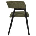 Lot de 4 fauteuils de table design en métal et velours côtelé coloris vert - AMORY