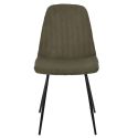 Lot de 4 chaises en velours côtelé coloris vert - AMORY