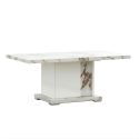 Ensemble salon complet table basse + meuble TV + 2 vitrines blanc et imitation marbre - ETOLIS