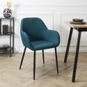 Lot de 2 fauteuils de table en tissu texturé maille 3D bleu - ELECTRON
