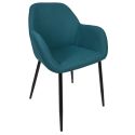 Lot de 2 fauteuils de table en tissu texturé maille 3D bleu - ELECTRON