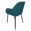 Lot de 2 fauteuils de table en tissu texturé maille 3D bleu - ELECTRON