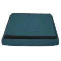 Pouf coffre carré pliable en tissu texturé maille 3D bleu - ELECTRON