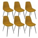 Lot de 6 chaises en tissu texturé maille 3D jaune - ELECTRON
