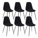 Lot de 6 chaises en tissu texturé maille 3D noir - ELECTRON