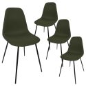 Lot de 4 chaises en tissu texturé maille 3D kaki - ELECTRON