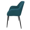 Lot de 4 fauteuils de table en tissu texturé maille 3D bleu - ELECTRON