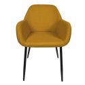 Lot de 4 fauteuils de table en tissu texturé maille 3D jaune - ELECTRON