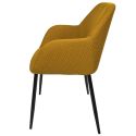 Lot de 4 fauteuils de table en tissu texturé maille 3D jaune - ELECTRON