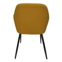 Lot de 4 fauteuils de table en tissu texturé maille 3D jaune - ELECTRON