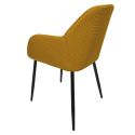 Lot de 4 fauteuils de table en tissu texturé maille 3D jaune - ELECTRON
