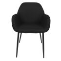 Lot de 4 fauteuils de table en tissu texturé maille 3D noir - ELECTRON