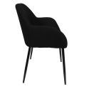 Lot de 4 fauteuils de table en tissu texturé maille 3D noir - ELECTRON