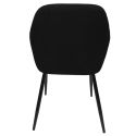 Lot de 4 fauteuils de table en tissu texturé maille 3D noir - ELECTRON