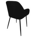 Lot de 4 fauteuils de table en tissu texturé maille 3D noir - ELECTRON
