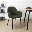 Lot de 4 fauteuils de table en tissu texturé maille 3D kaki - ELECTRON