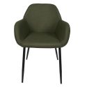 Lot de 4 fauteuils de table en tissu texturé maille 3D kaki - ELECTRON