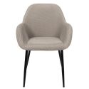 Lot de 4 fauteuils de table en tissu texturé maille 3D gris - ELECTRON