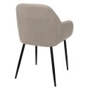 Lot de 4 fauteuils de table en tissu texturé maille 3D gris - ELECTRON