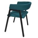 Lot de 4 fauteuils design de table en tissu texturé maille 3D bleu - ELECTRON