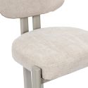 Lot de 4 chaises assise et dossier rembourré et tissu toucher doux beige pieds métal design - STUBBY