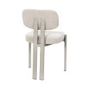 Lot de 6 chaises assise et dossier rembourré et tissu toucher doux beige pieds métal design - STUBBY
