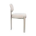 Lot de 6 chaises assise et dossier rembourré et tissu toucher doux beige pieds métal design - STUBBY