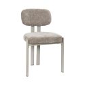 Lot de 4 chaises assise et dossier rembourré et tissu toucher doux taupe pieds métal design - STUBBY
