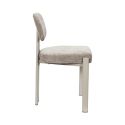Lot de 4 chaises assise et dossier rembourré et tissu toucher doux taupe pieds métal design - STUBBY