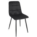 Lot de 4 chaises matelassées en tissu toucher doux noir - MATELIA