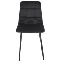 Lot de 4 chaises matelassées en tissu toucher doux noir - MATELIA